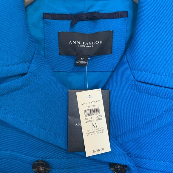 NWT Ann Taylor Long Sleeve Blazer Medium Mid-length Button-front Lined - Picture 4 of 16